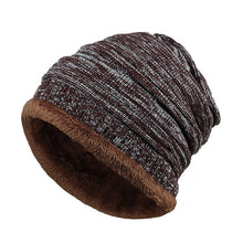 Load image into Gallery viewer, Mens Fleece Cap Baggy Winter Striped Cashmere Beanie Hat Fashion Women Knit Wool Hats Casual Unisex Skullies Beanies Warm Caps