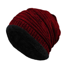 Load image into Gallery viewer, Mens Fleece Cap Baggy Winter Striped Cashmere Beanie Hat Fashion Women Knit Wool Hats Casual Unisex Skullies Beanies Warm Caps