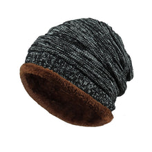 Load image into Gallery viewer, Mens Fleece Cap Baggy Winter Striped Cashmere Beanie Hat Fashion Women Knit Wool Hats Casual Unisex Skullies Beanies Warm Caps